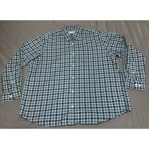 Duluth Trading Button Down Men’s XL Blue Yellow Check Long Sleeve Shirt